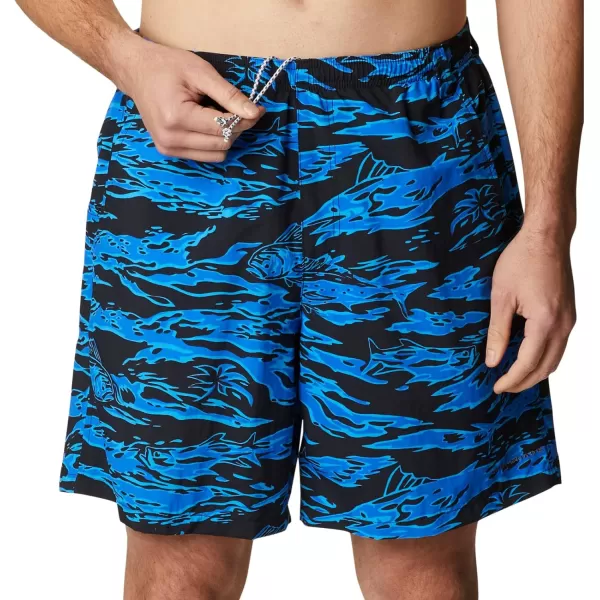 imageColumbia Mens Super Backcast Water ShortBlack Rough Waves Print