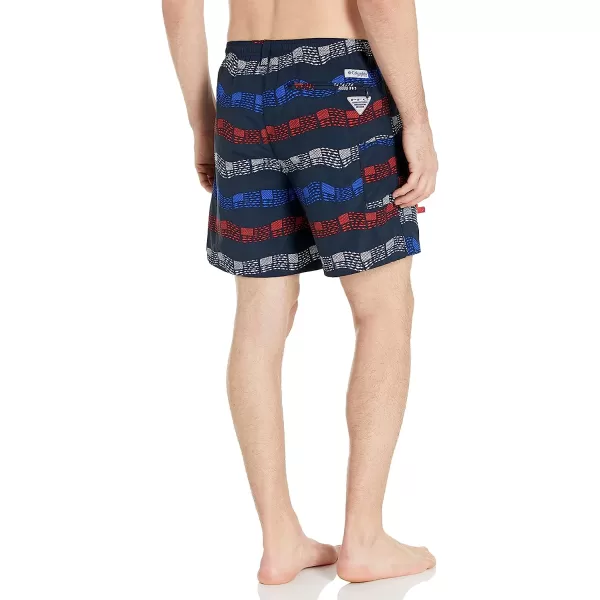 imageColumbia Mens Super Backcast Water ShortCollegiate Navy Flag Stripe