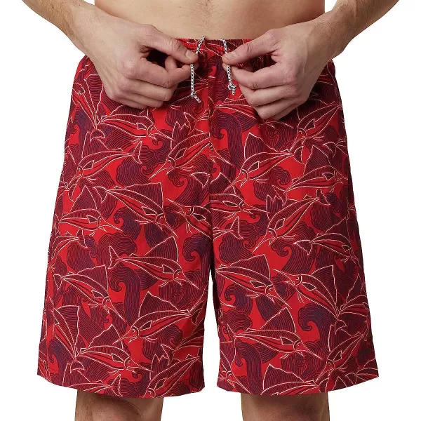 imageColumbia Mens Super Backcast Water ShortRed Spark Fish Wave Print Yellow