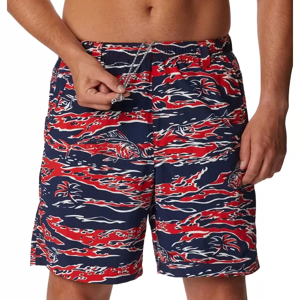 imageColumbia Mens Super Backcast Water ShortRed Spark Rough Waves Print