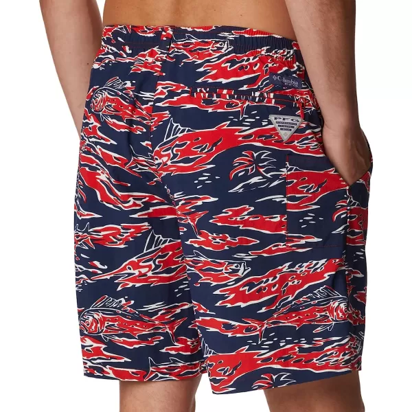 imageColumbia Mens Super Backcast Water ShortRed Spark Rough Waves Print