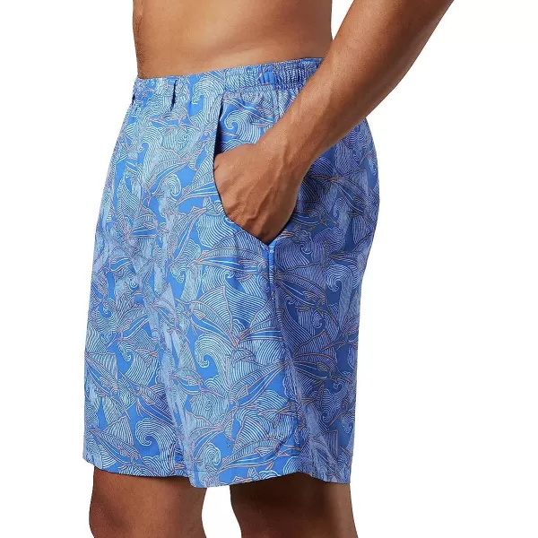 imageColumbia Mens Super Backcast Water ShortVivid Blue Fish Wave Print