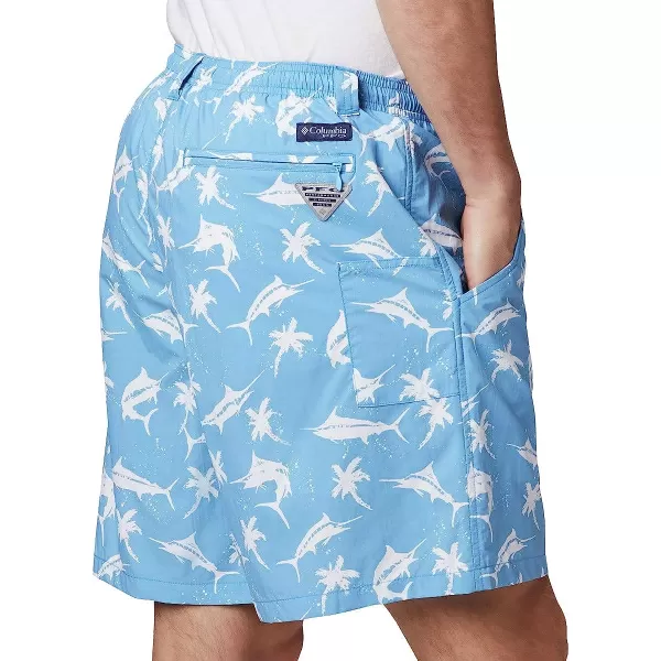 imageColumbia Mens Super Backcast Water ShortYacht Fish Palms Print Blue