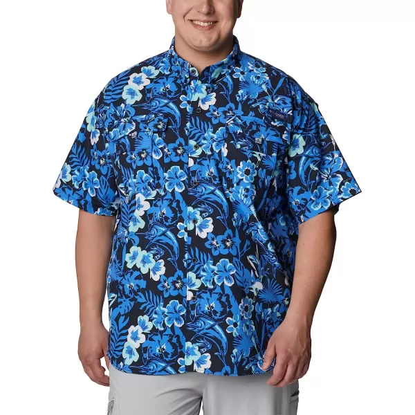imageColumbia Mens Super Bahama Short Sleeve ShirtBlue Macaw Marlin Tropic Print
