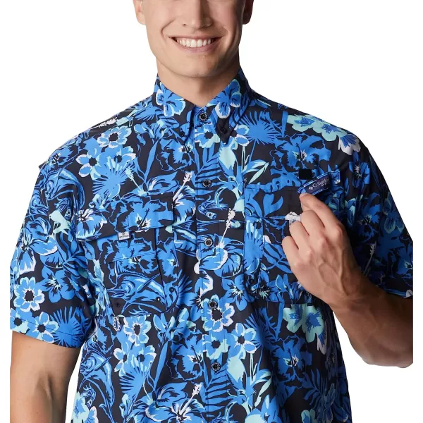 imageColumbia Mens Super Bahama Short Sleeve ShirtBlue Macaw Marlin Tropic Print