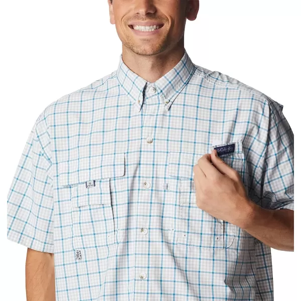 imageColumbia Mens Super Bahama Short Sleeve ShirtCool Grey Gingham Grid