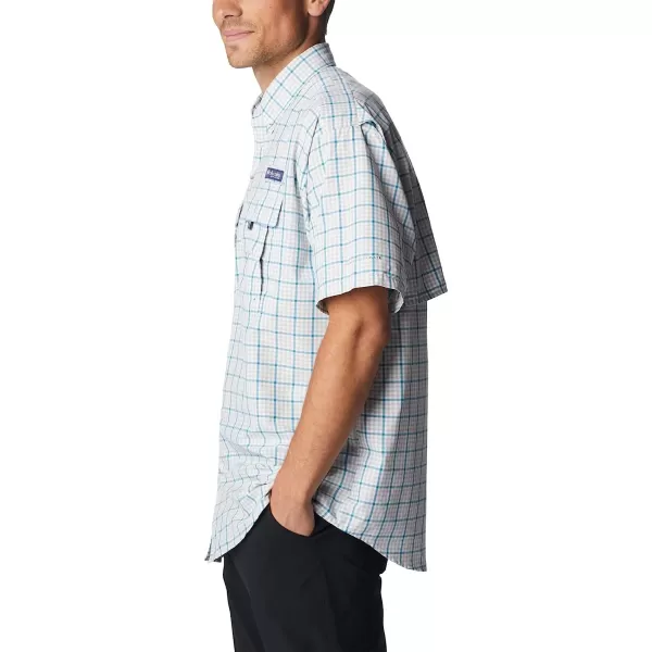 imageColumbia Mens Super Bahama Short Sleeve ShirtCool Grey Gingham Grid