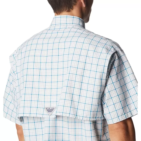 imageColumbia Mens Super Bahama Short Sleeve ShirtCool Grey Gingham Grid
