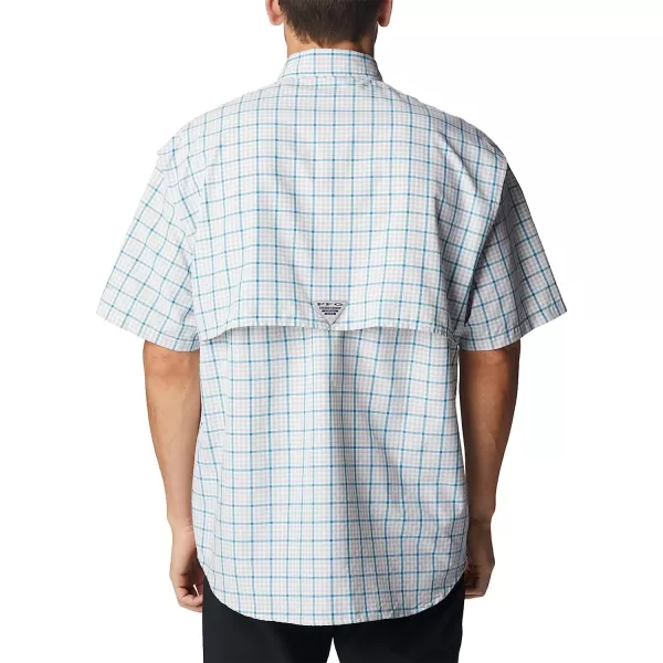 imageColumbia Mens Super Bahama Short Sleeve ShirtCool Grey Gingham Grid
