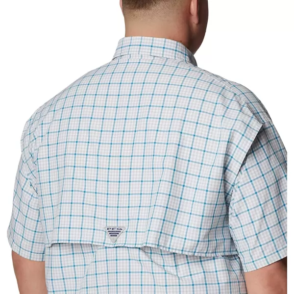 imageColumbia Mens Super Bahama Short Sleeve ShirtCool Grey Gingham Grid