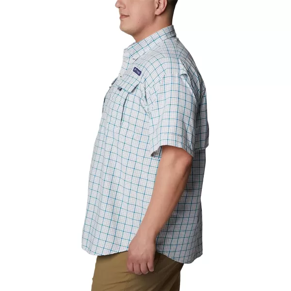 imageColumbia Mens Super Bahama Short Sleeve ShirtCool Grey Gingham Grid