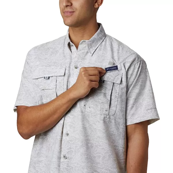 imageColumbia Mens Super Bahama Short Sleeve ShirtCool Grey Tuna Time Print