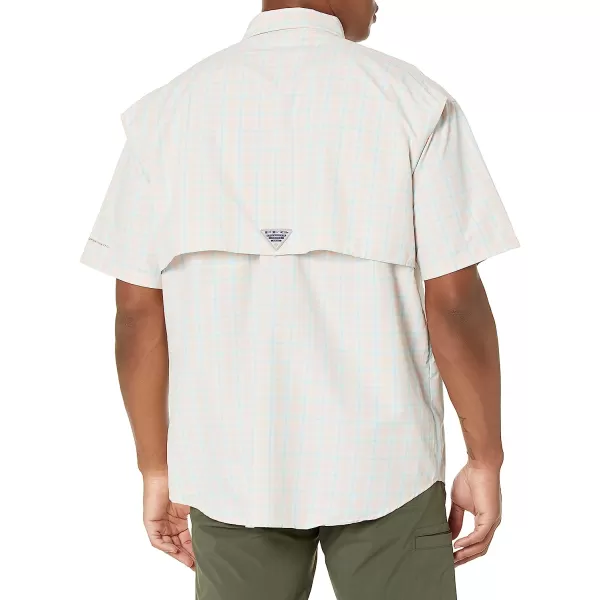 imageColumbia Mens Super Bahama Short Sleeve ShirtLight Coral Spectrum Plaid