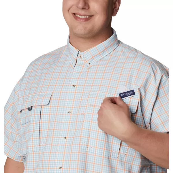 imageColumbia Mens Super Bahama Short Sleeve ShirtSpring Blue Gingham Grid