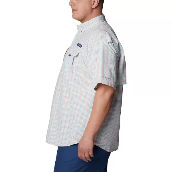 imageColumbia Mens Super Bahama Short Sleeve ShirtSpring Blue Gingham Grid