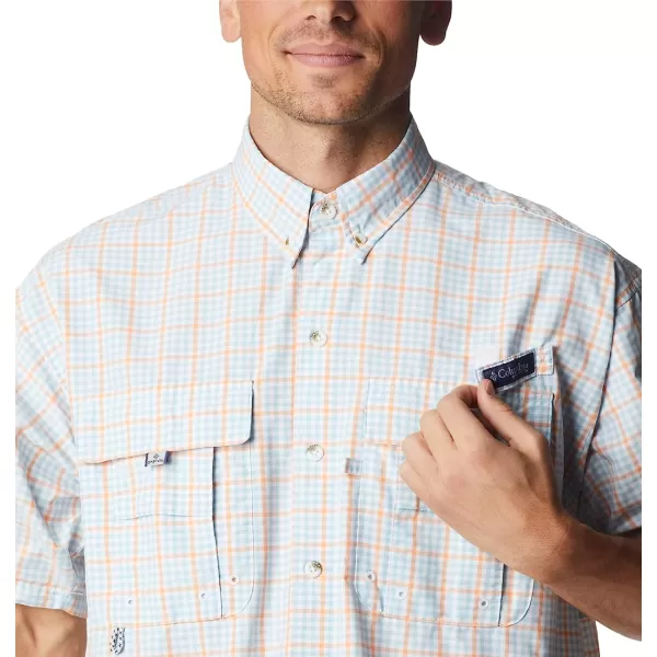imageColumbia Mens Super Bahama Short Sleeve ShirtSpring Blue Gingham Grid