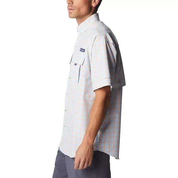 imageColumbia Mens Super Bahama Short Sleeve ShirtSpring Blue Gingham Grid