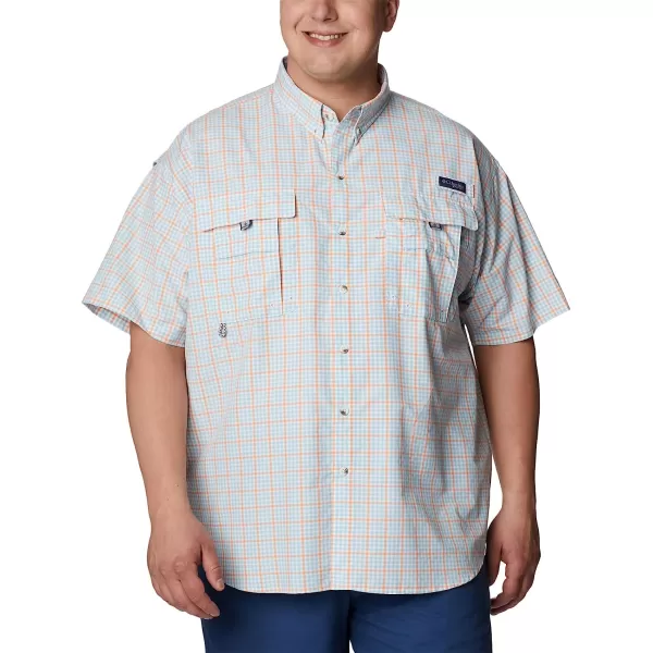 imageColumbia Mens Super Bahama Short Sleeve ShirtSpring Blue Gingham Grid