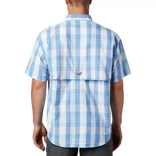 imageColumbia Mens Super Bahama Short Sleeve ShirtVivid Blue Multi Plaid