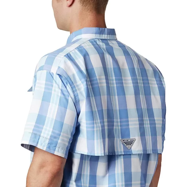 imageColumbia Mens Super Bahama Short Sleeve ShirtVivid Blue Multi Plaid