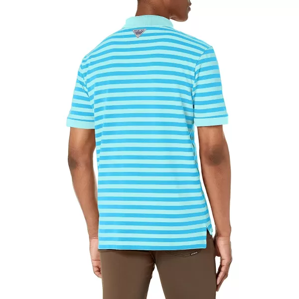 imageColumbia Mens Super Bonefish Pique PoloGulf Stream Hook Em Stripe