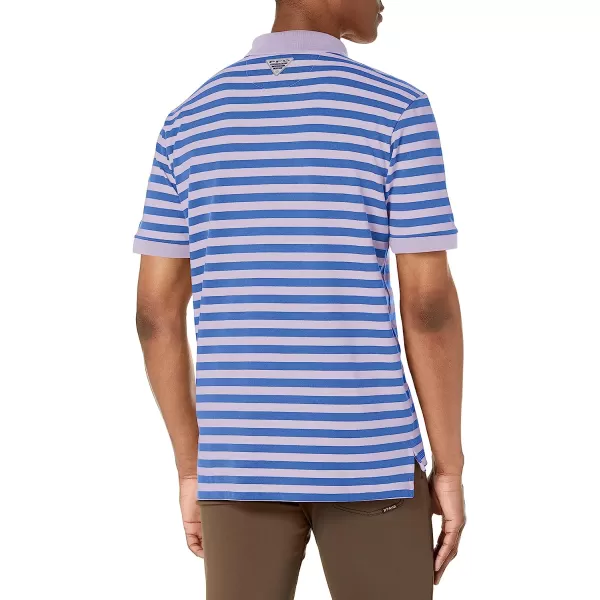 imageColumbia Mens Super Bonefish Pique PoloSoft Violet Hook Em Stripe