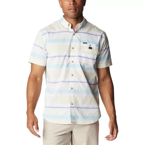 imageColumbia Mens Super Bonefish Short Sleeve ShirtCocoa Butter Reel Stripe