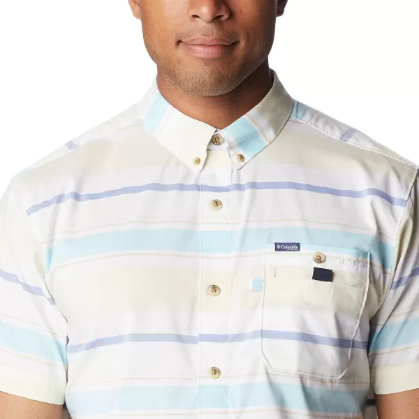 imageColumbia Mens Super Bonefish Short Sleeve ShirtCocoa Butter Reel Stripe