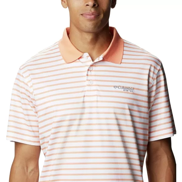 imageColumbia Mens Super Skiff Cast PoloBright NectarWhite Stripe