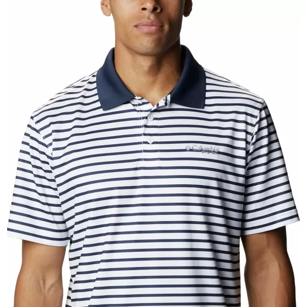 imageColumbia Mens Super Skiff Cast PoloCollegiate NavyWhite Stripe