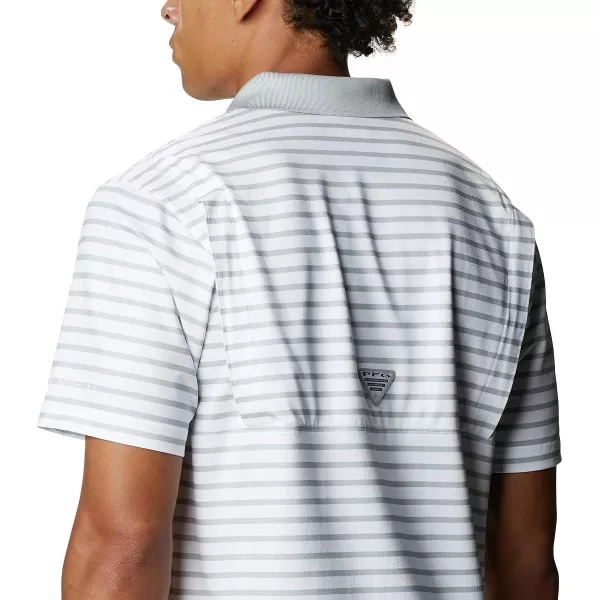 imageColumbia Mens Super Skiff Cast PoloCool GreyWhite Stripe