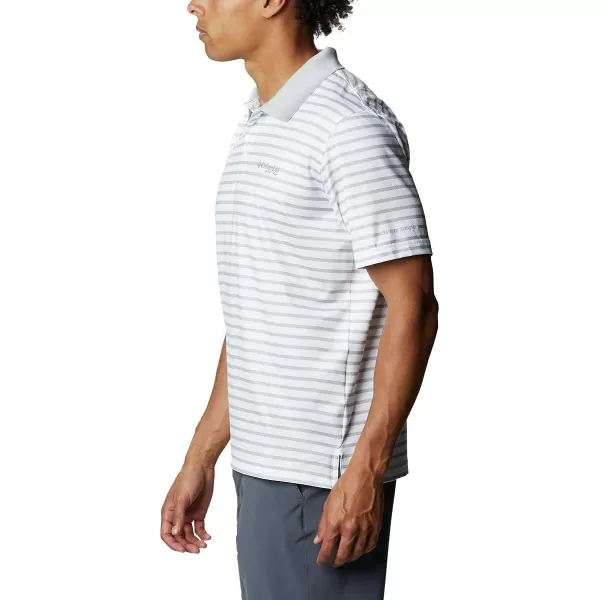 imageColumbia Mens Super Skiff Cast PoloCool GreyWhite Stripe