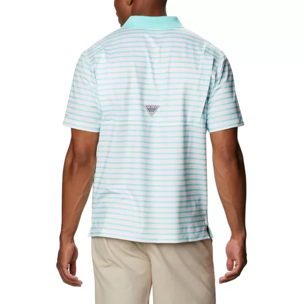 imageColumbia Mens Super Skiff Cast PoloGulf StreamWhite Stripe