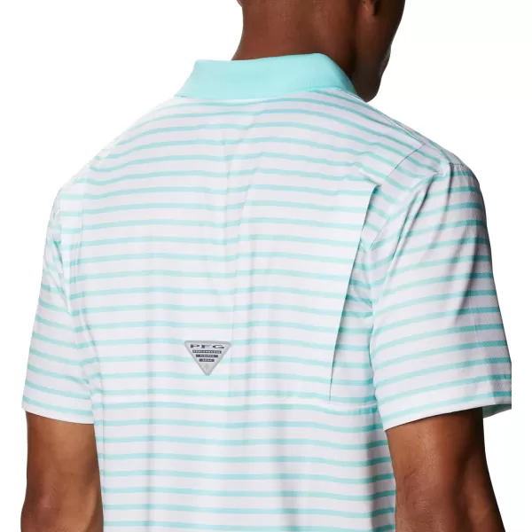 imageColumbia Mens Super Skiff Cast PoloGulf StreamWhite Stripe