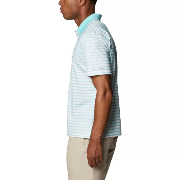 imageColumbia Mens Super Skiff Cast PoloGulf StreamWhite Stripe
