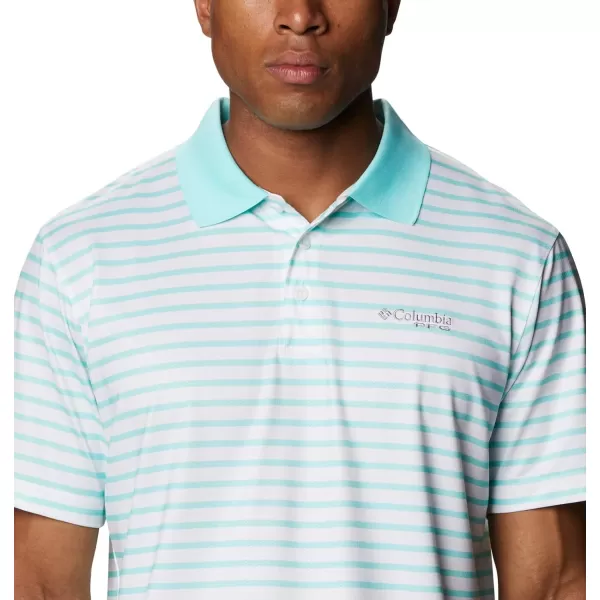 imageColumbia Mens Super Skiff Cast PoloGulf StreamWhite Stripe