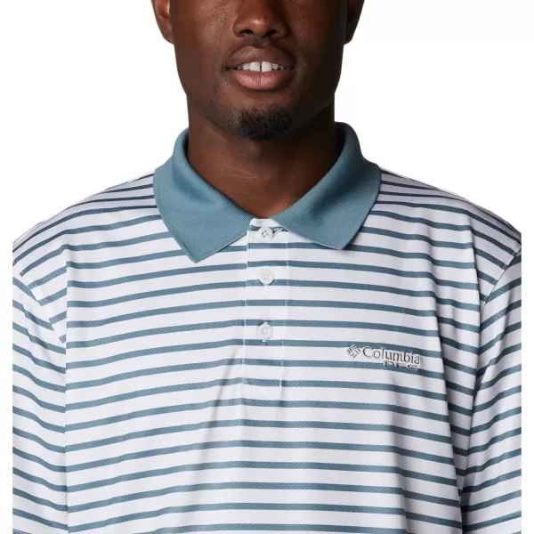 imageColumbia Mens Super Skiff Cast PoloMetalWhite Stripe