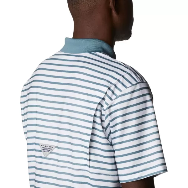 imageColumbia Mens Super Skiff Cast PoloMetalWhite Stripe