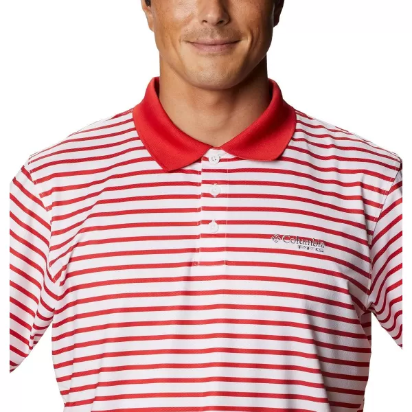imageColumbia Mens Super Skiff Cast PoloRed SparkWhite Stripe