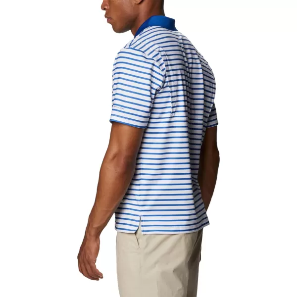 imageColumbia Mens Super Skiff Cast PoloVivid BlueWhite Stripe