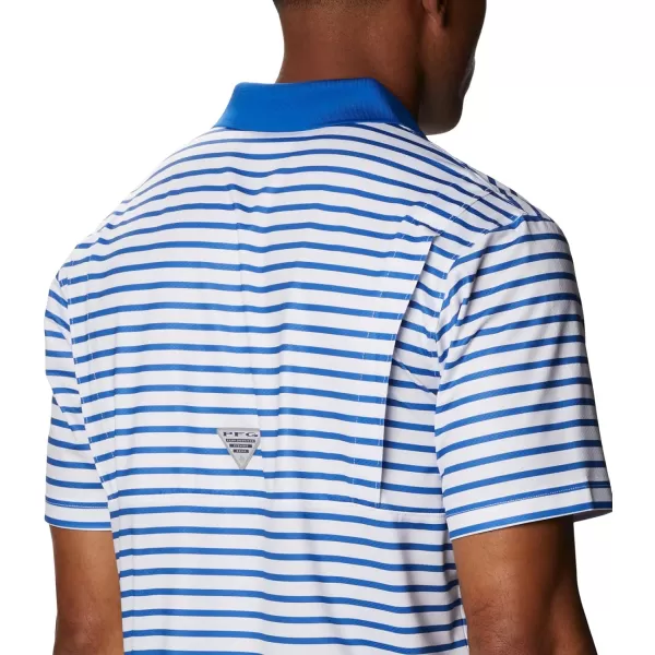 imageColumbia Mens Super Skiff Cast PoloVivid BlueWhite Stripe