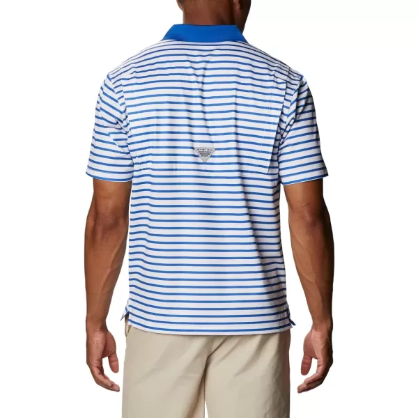 imageColumbia Mens Super Skiff Cast PoloVivid BlueWhite Stripe