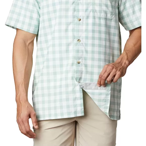 imageColumbia Mens Super Slack Tide Camp ShirtAqua Tone Palaka Plaid