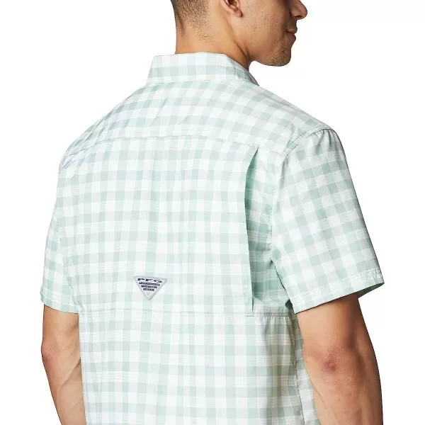 imageColumbia Mens Super Slack Tide Camp ShirtAqua Tone Palaka Plaid