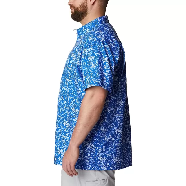 imageColumbia Mens Super Slack Tide Camp ShirtBlue Macaw Kona Print