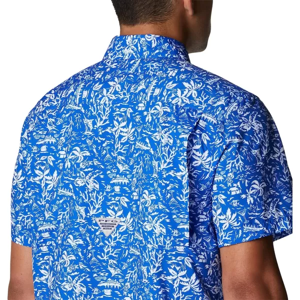 imageColumbia Mens Super Slack Tide Camp ShirtBlue Macaw Kona Print