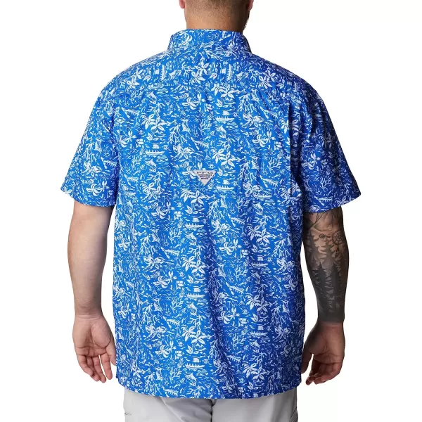 imageColumbia Mens Super Slack Tide Camp ShirtBlue Macaw Kona Print