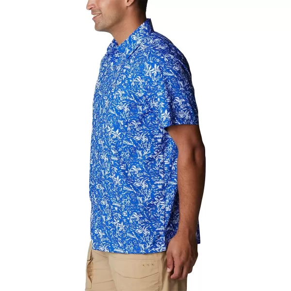 imageColumbia Mens Super Slack Tide Camp ShirtBlue Macaw Kona Print