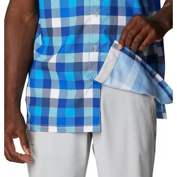 imageColumbia Mens Super Slack Tide Camp ShirtBlue Macaw Multi Gingham
