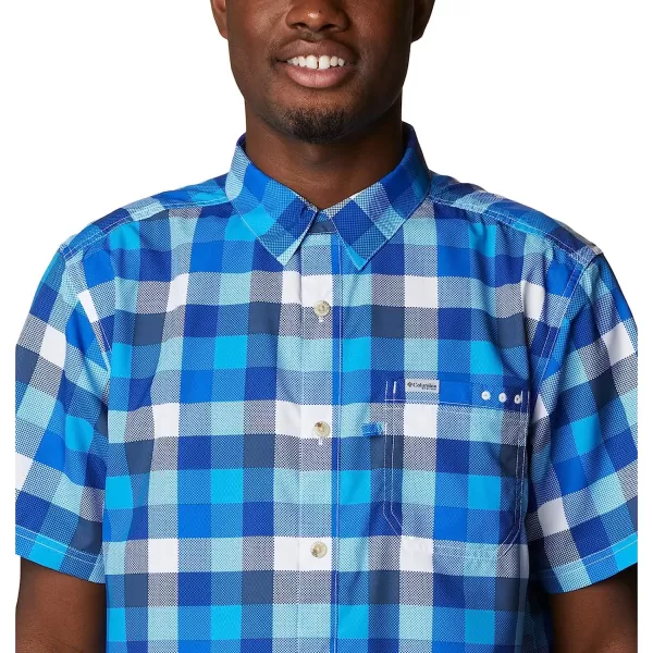 imageColumbia Mens Super Slack Tide Camp ShirtBlue Macaw Multi Gingham